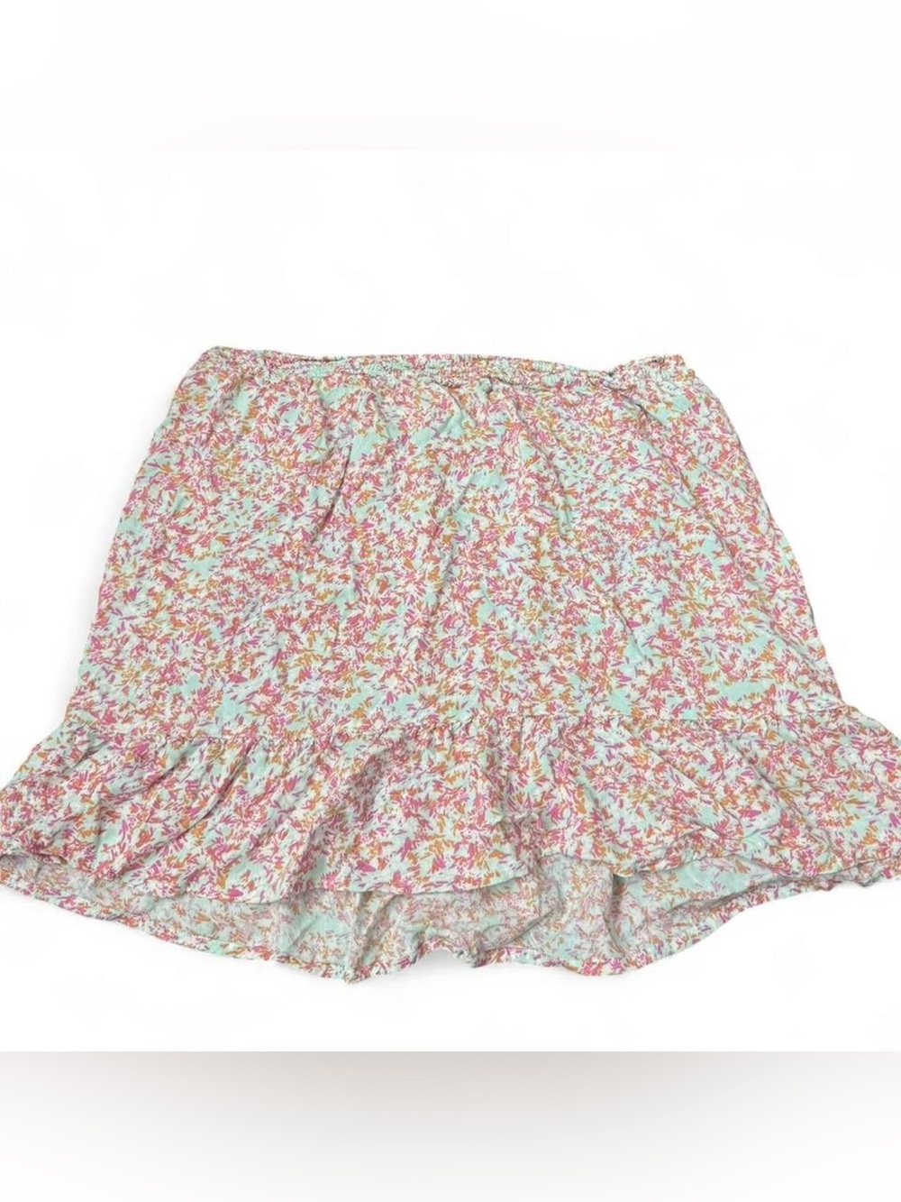 Roxy Floral Midi Skirt in Pink and Mint